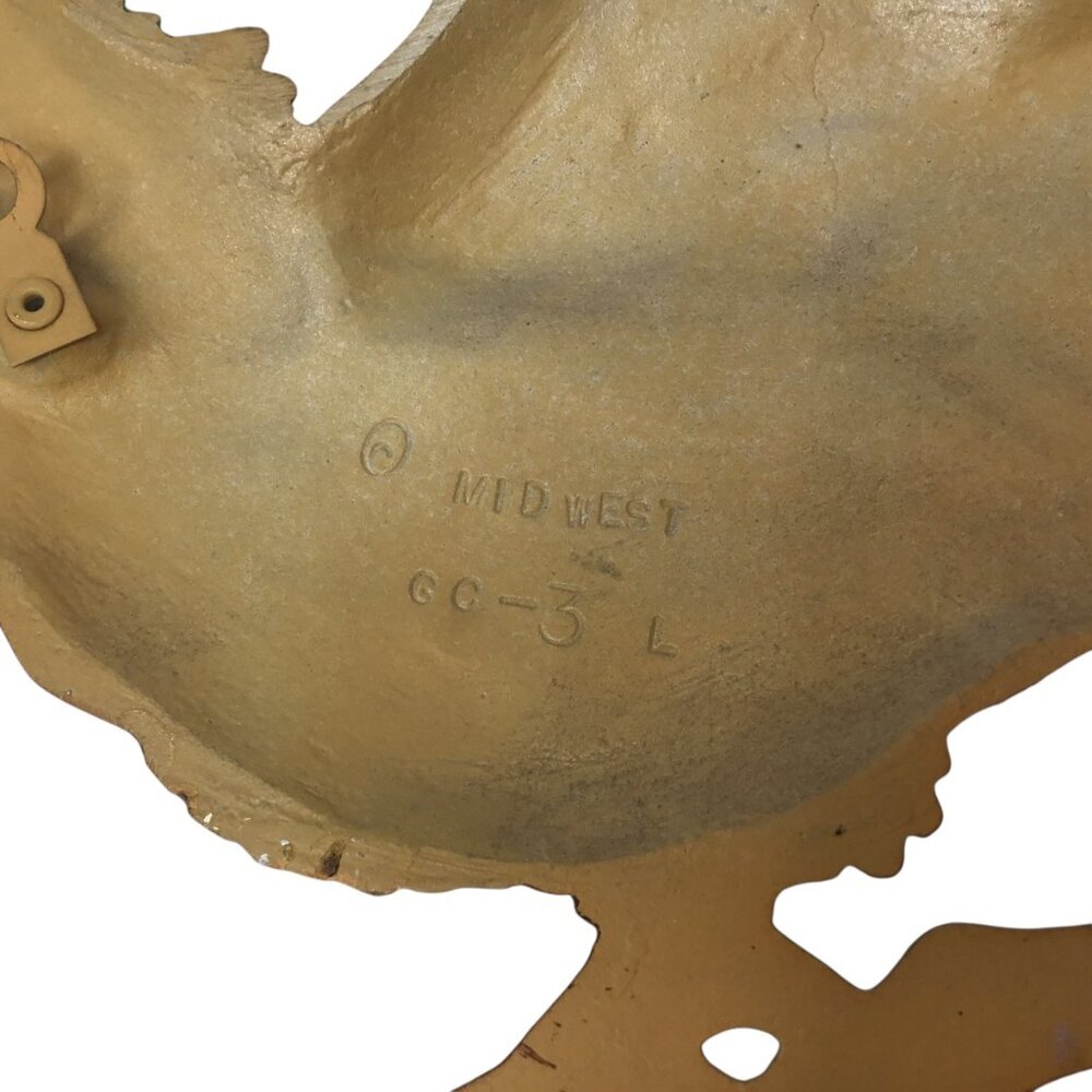 Vtg MCM Cast Metal Rooster Wall Art Hanging Set Mid West Decor Farm Farmhouse - Picture 11 of 12